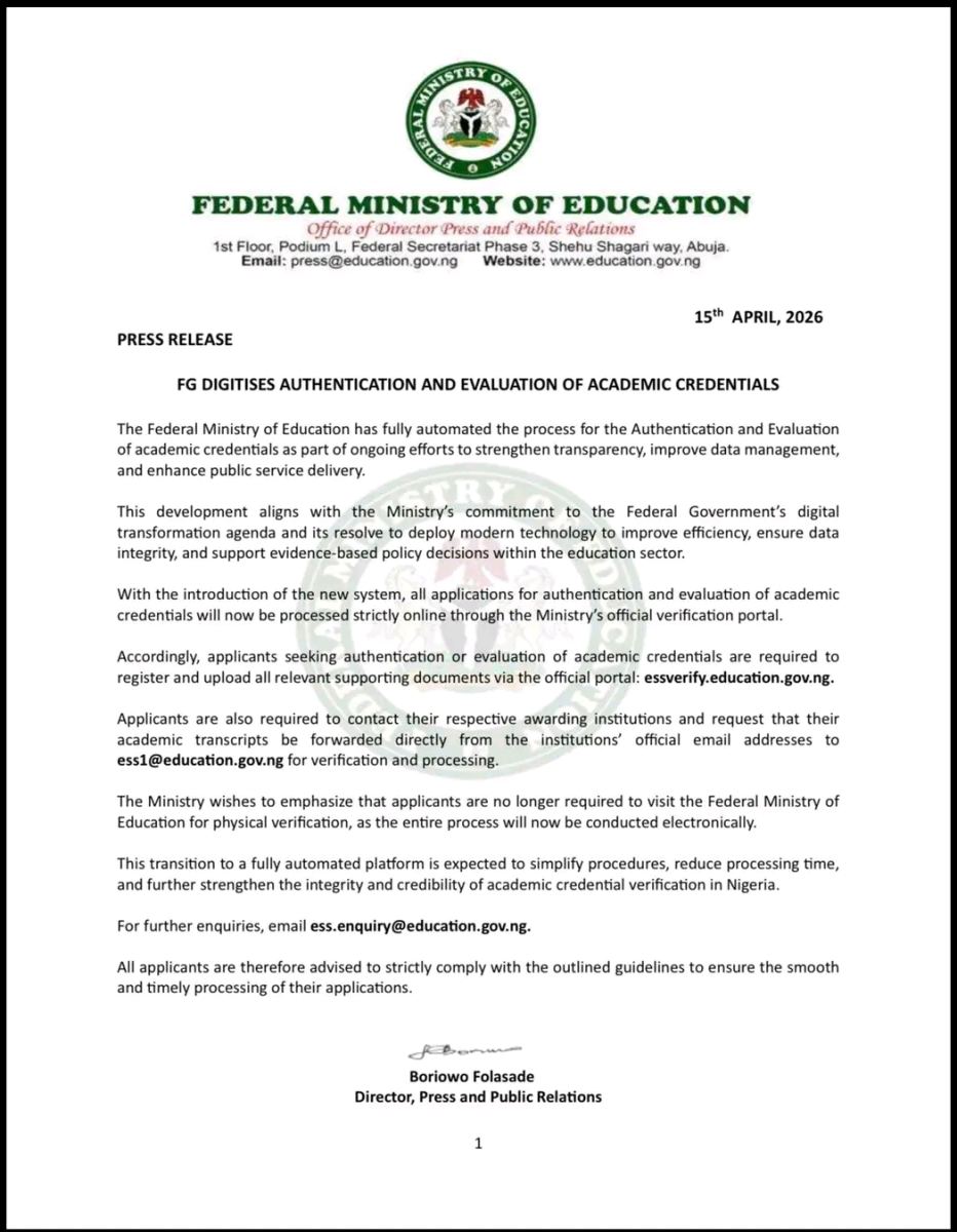 Nigeria Digitizes Academic Credential Authentication: A New Era for Efficiency and Transparency